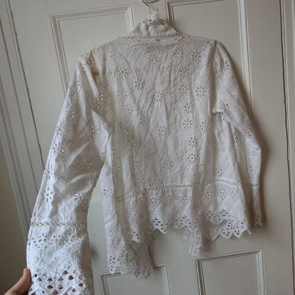 Ralph Lauren Broderie Anglaise Eyelet Jacket - Size M - Picture 9 of 10